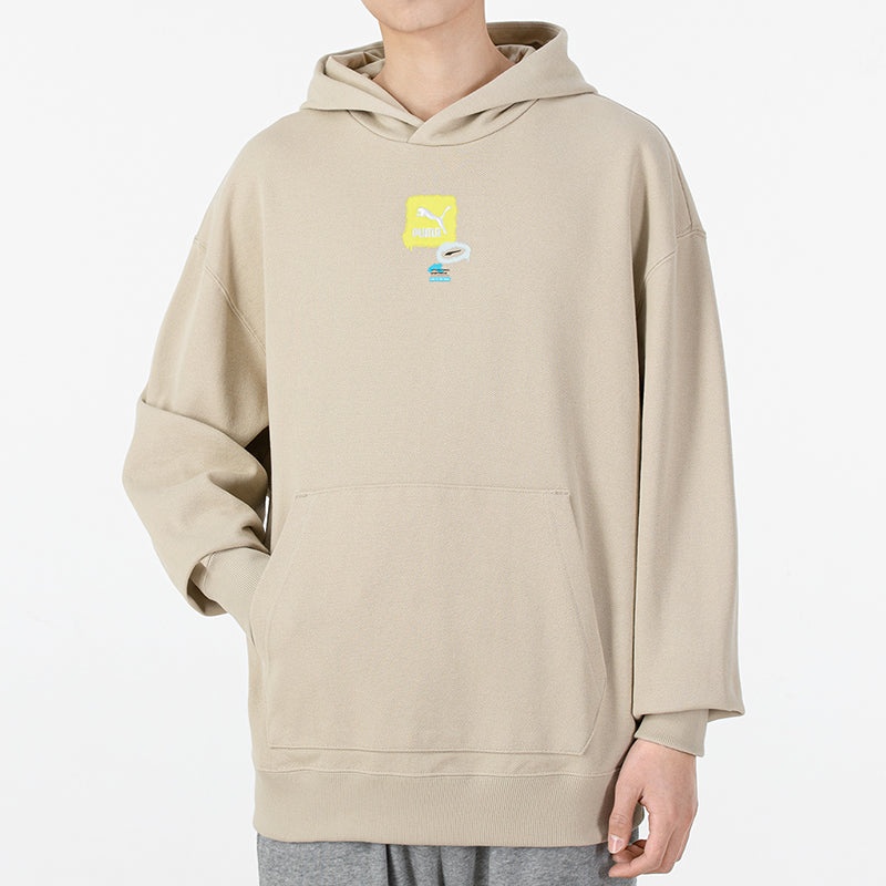 PUMA Oversize Trend Graphic Logo Hoodie 'Beige' 536061-64 - 3