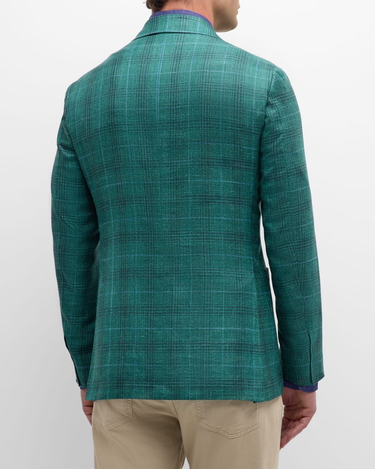 Men's Plaid Cashmere-Blend Sport Coat - 3