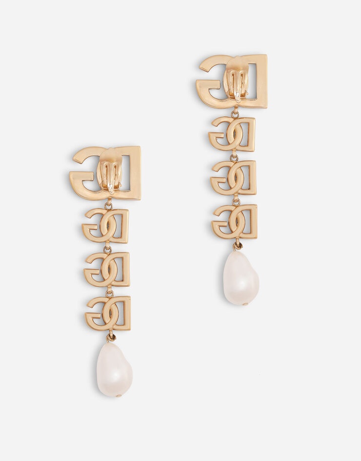 Clip-on earrings with DG logo - 3