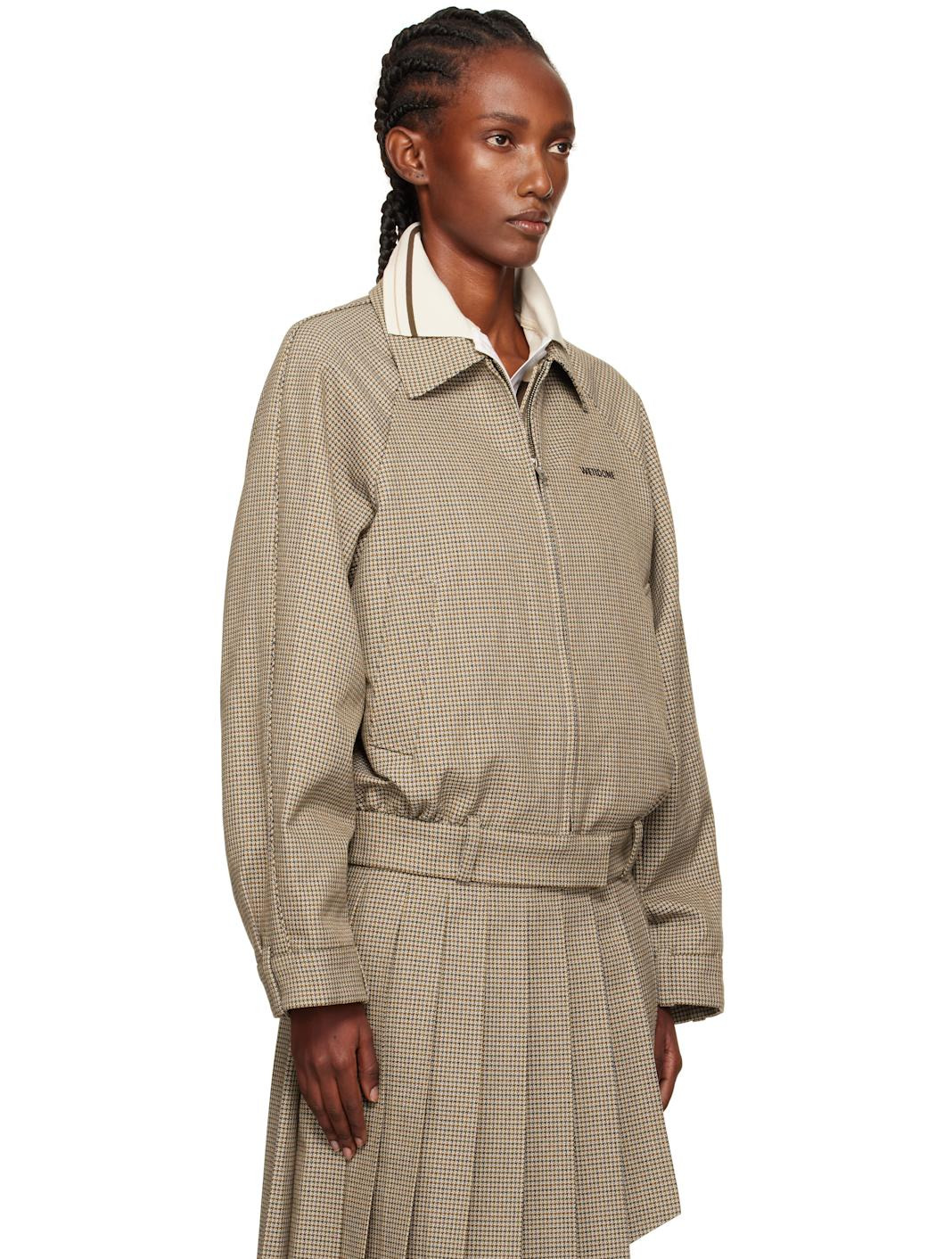 Beige Checked Jacket - 2
