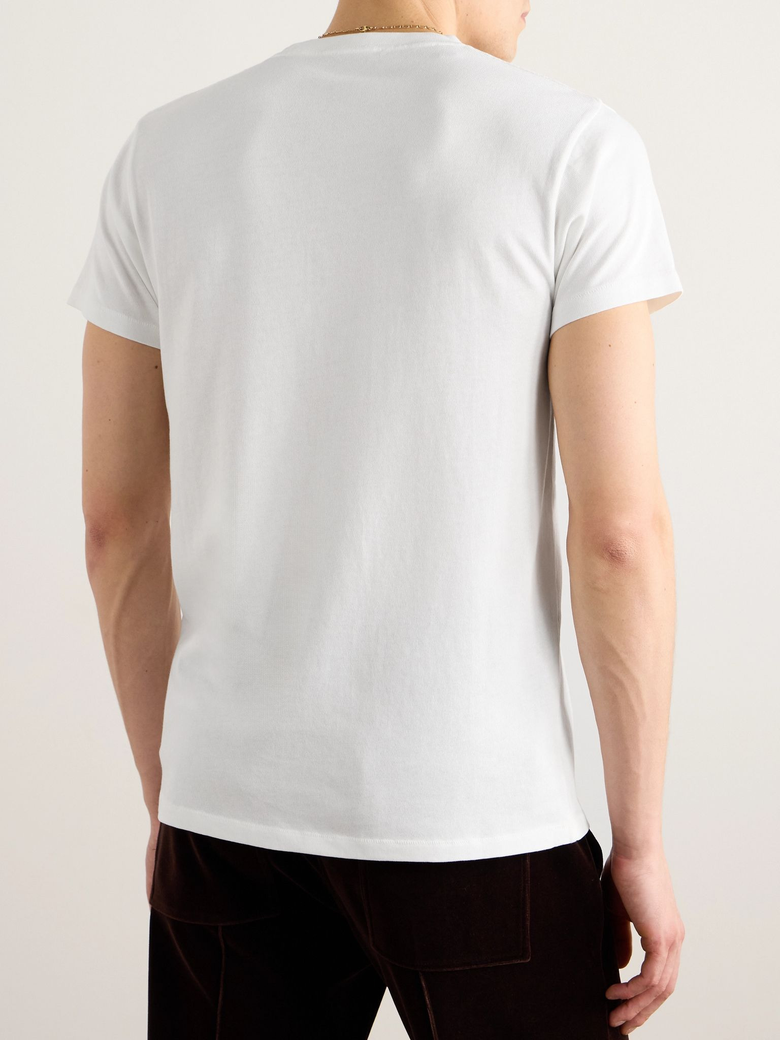 Slim-Fit Cold-Dyed Cotton T-Shirt White - 4