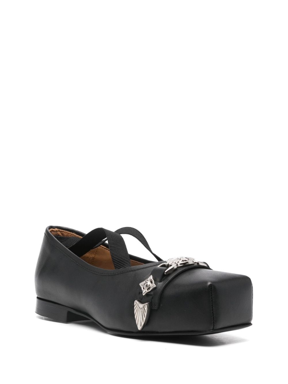 metallic-detail ballet flats - 2