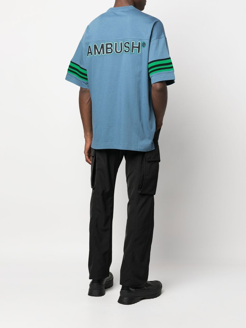 Ambush logo-patch stripe detail T-shirt outlook