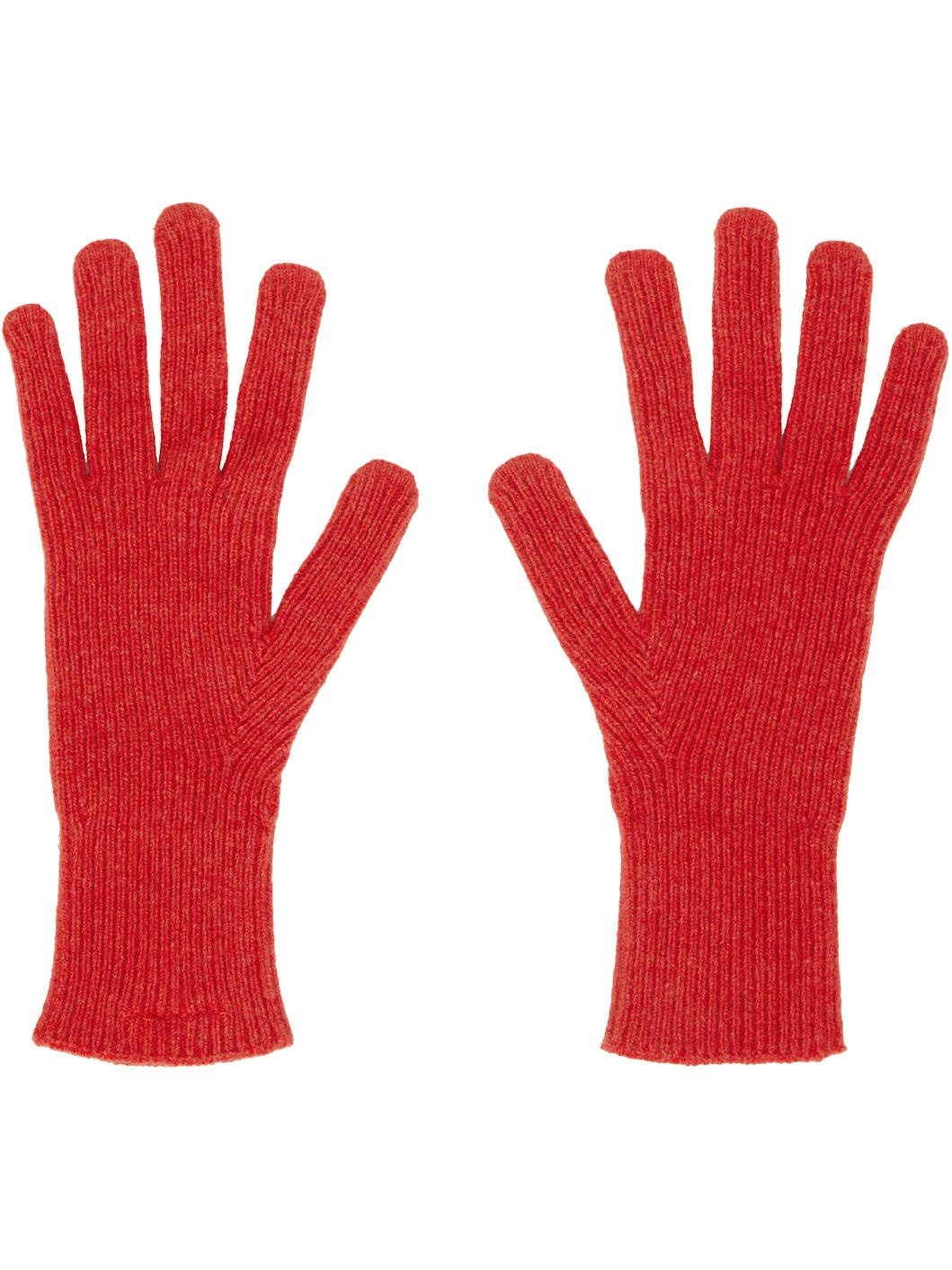 Red Ribbed Gloves - 2