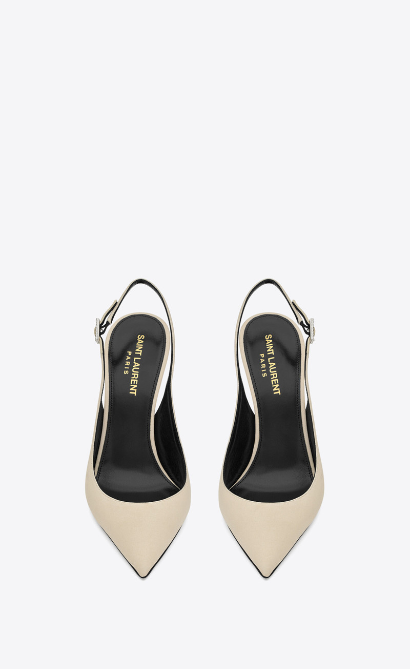 SAINT LAURENT zoe slingback pumps in crepe de chine outlook