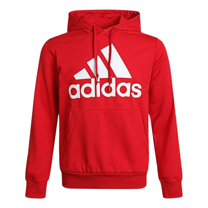adidas M Bl Ft Hd logo Printing Drawstring Sports Pullover Red GV0249 - 1