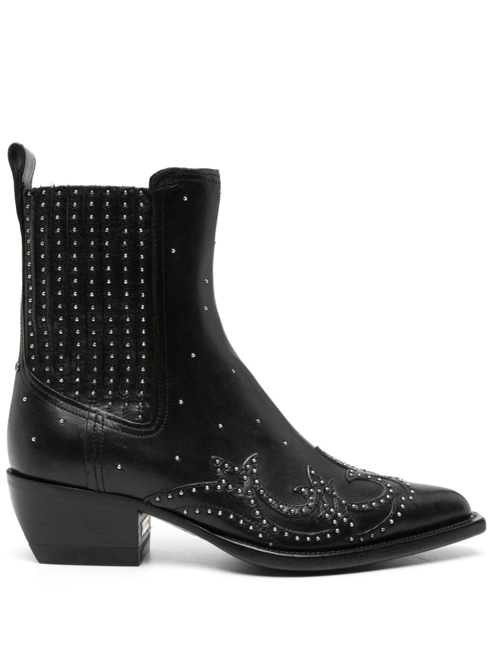 stud-embellished leather boots - 1