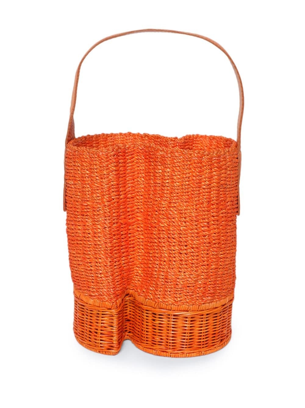 small woven basket bag - 5
