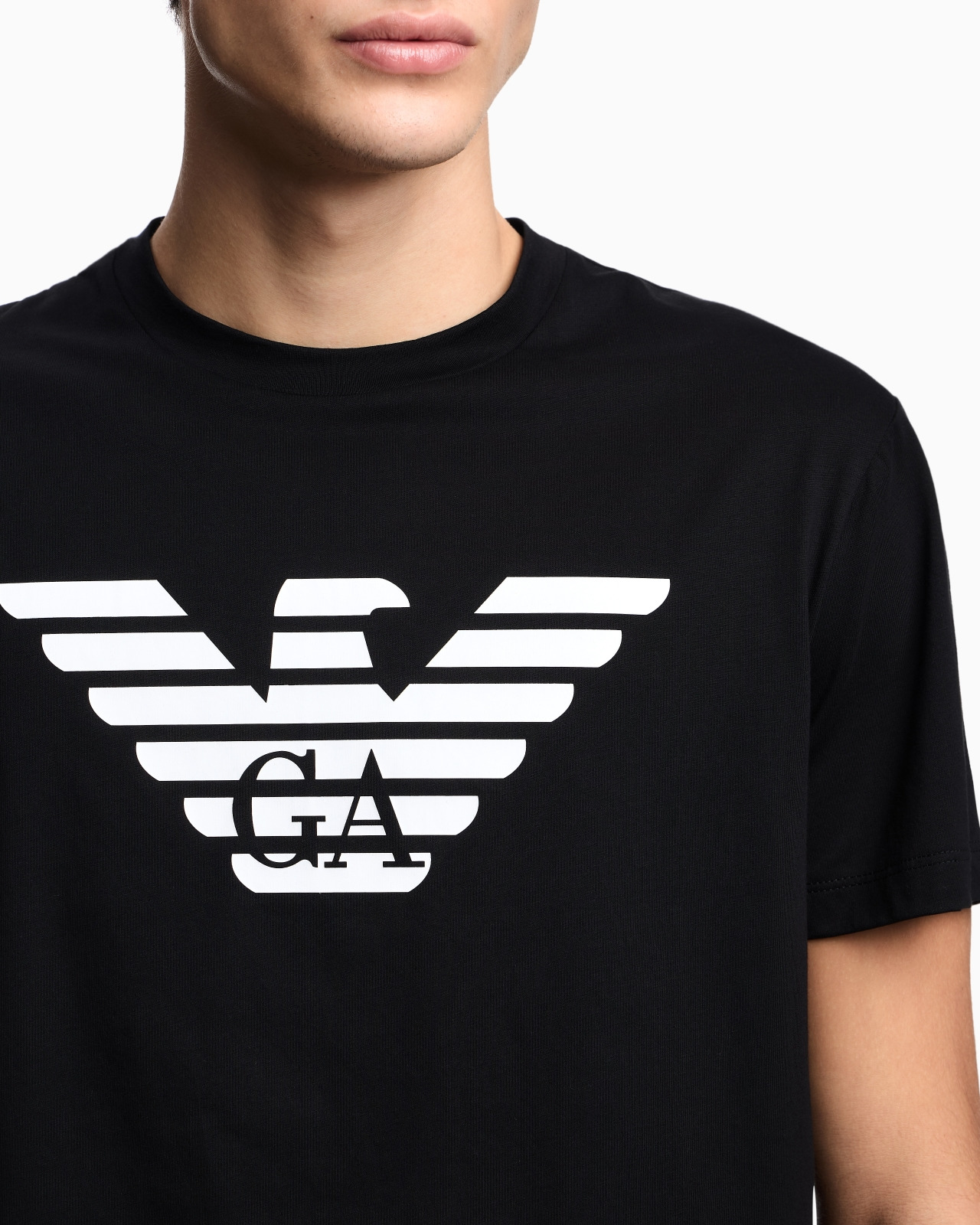 Pima-jersey T-shirt with logo print - 5
