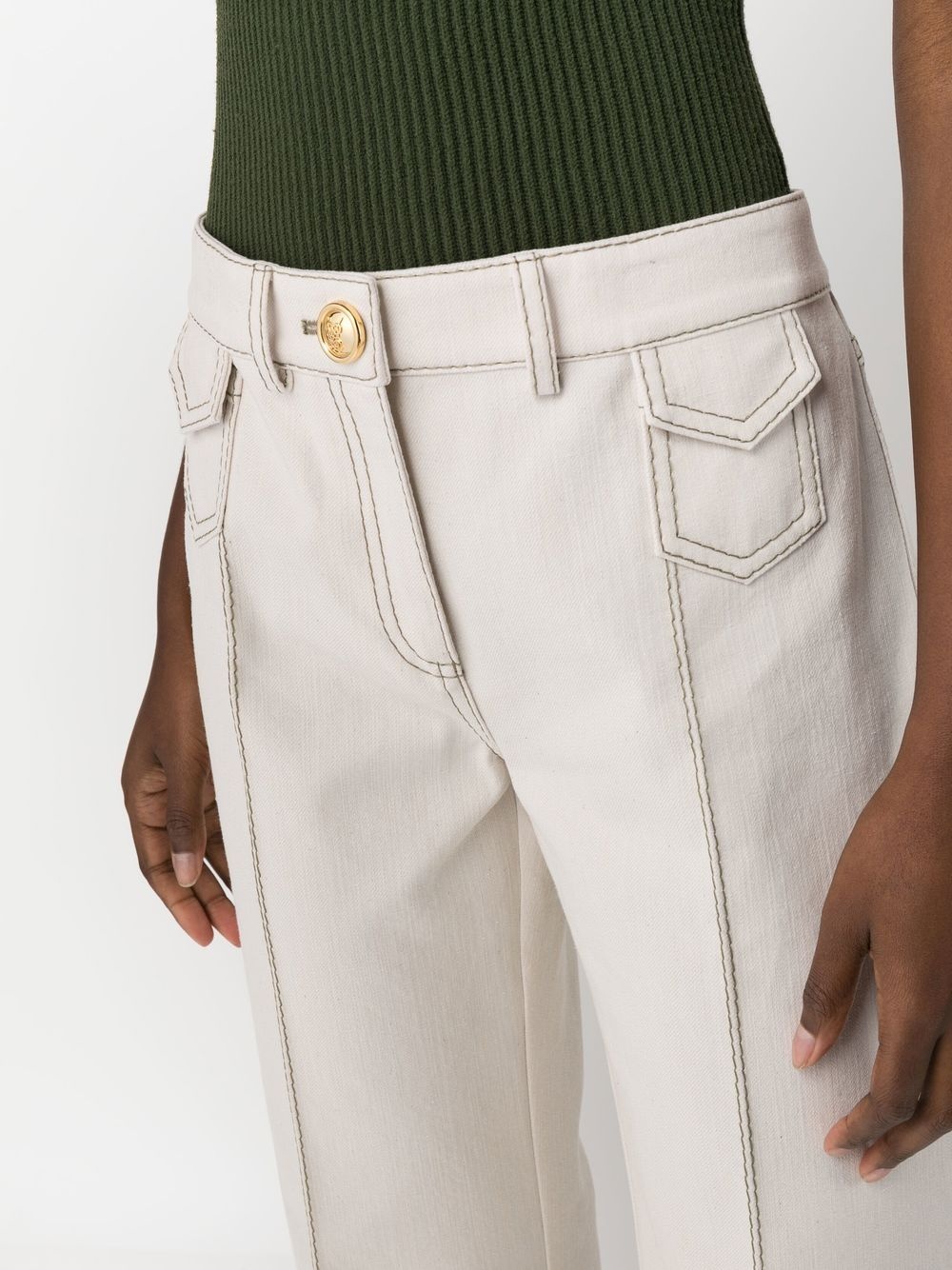 wide-leg flared trousers - 5