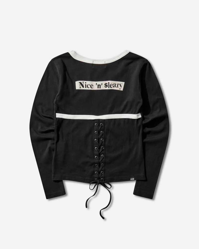 Hysteric Glamour Women's Bunny Girl Lace-Up Baby T-Shirt Black outlook