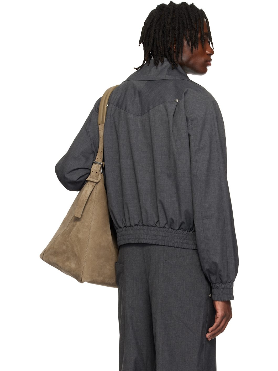 Gray Funnel-Neck Jacket - 3