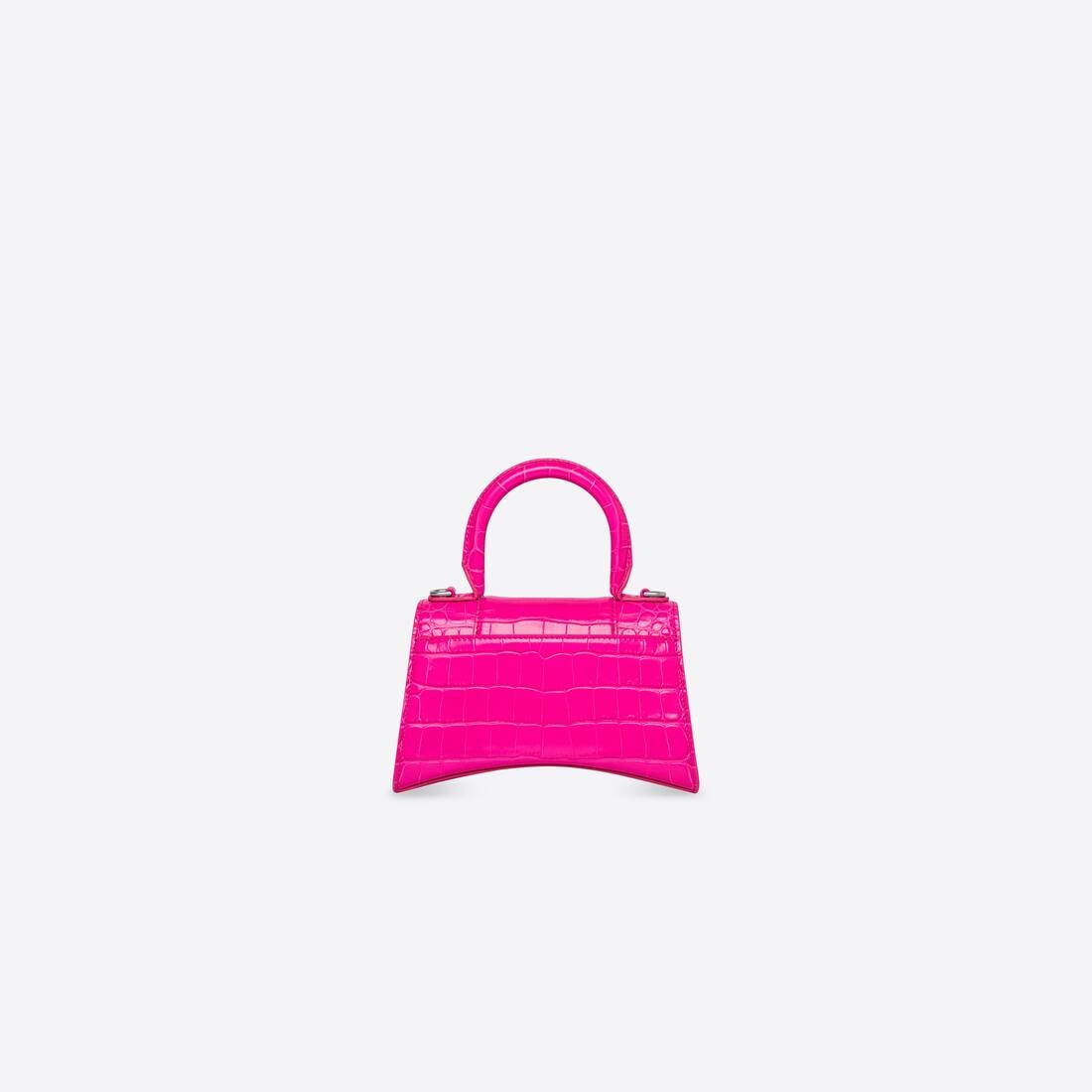 Women's Hourglass Xs Handbag Crocodile Embossed in Pink - 2