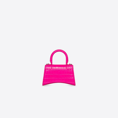 BALENCIAGA Women's Hourglass Xs Handbag Crocodile Embossed in Pink outlook