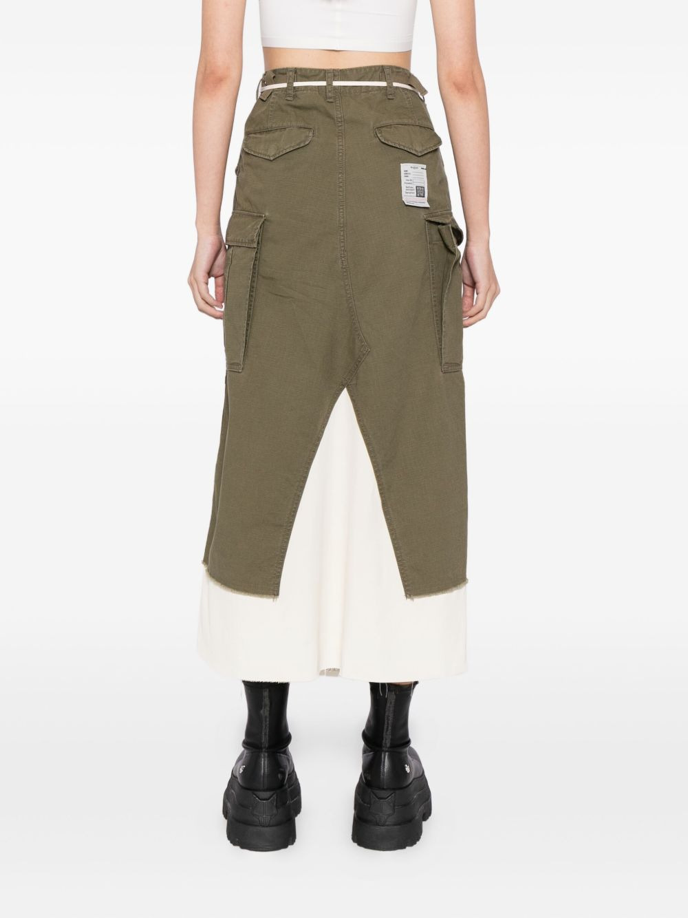 distressed cotton cargo skirt - 4