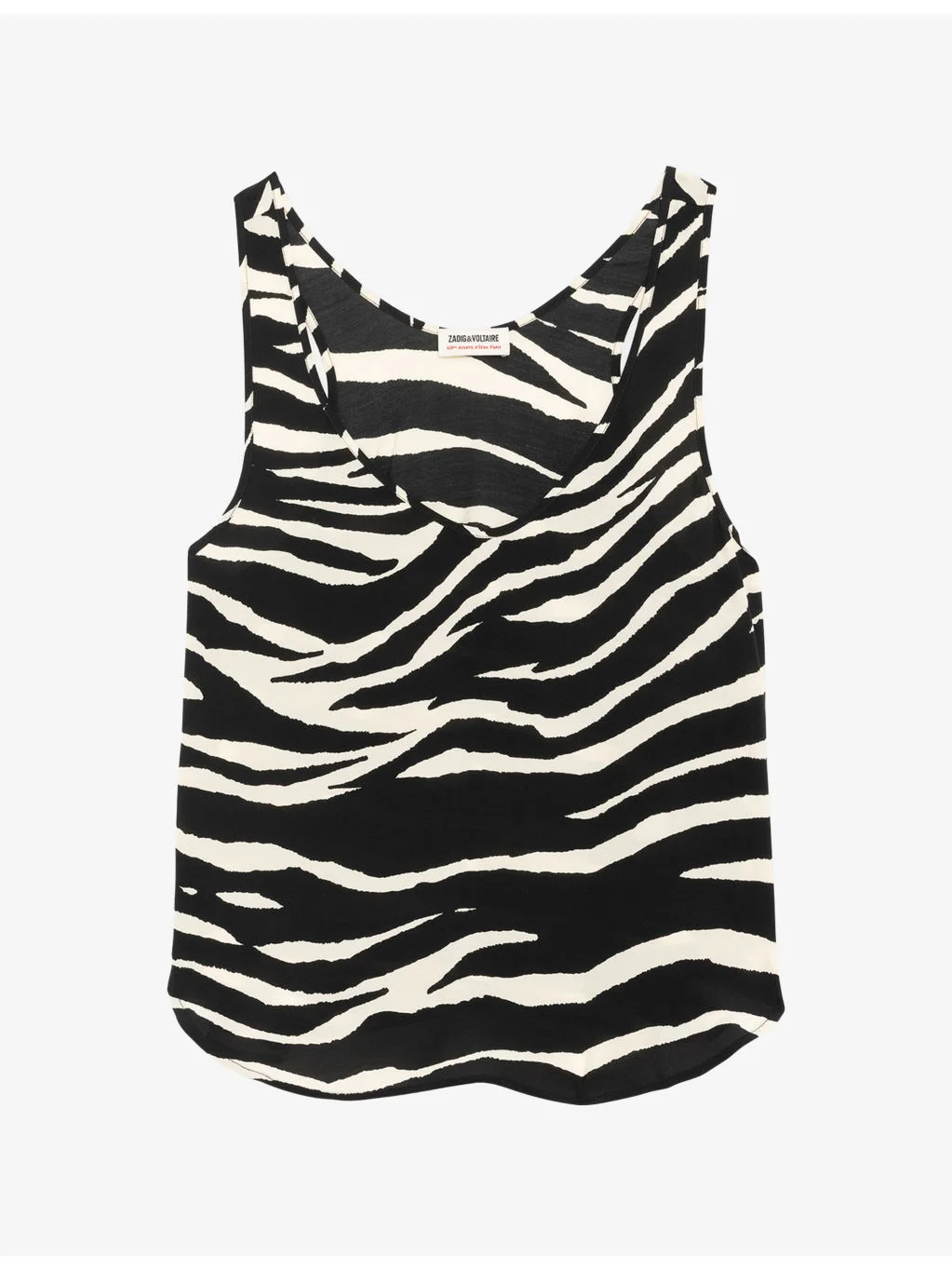 Tarys Printed Scoop-Neck Satin Top - 1