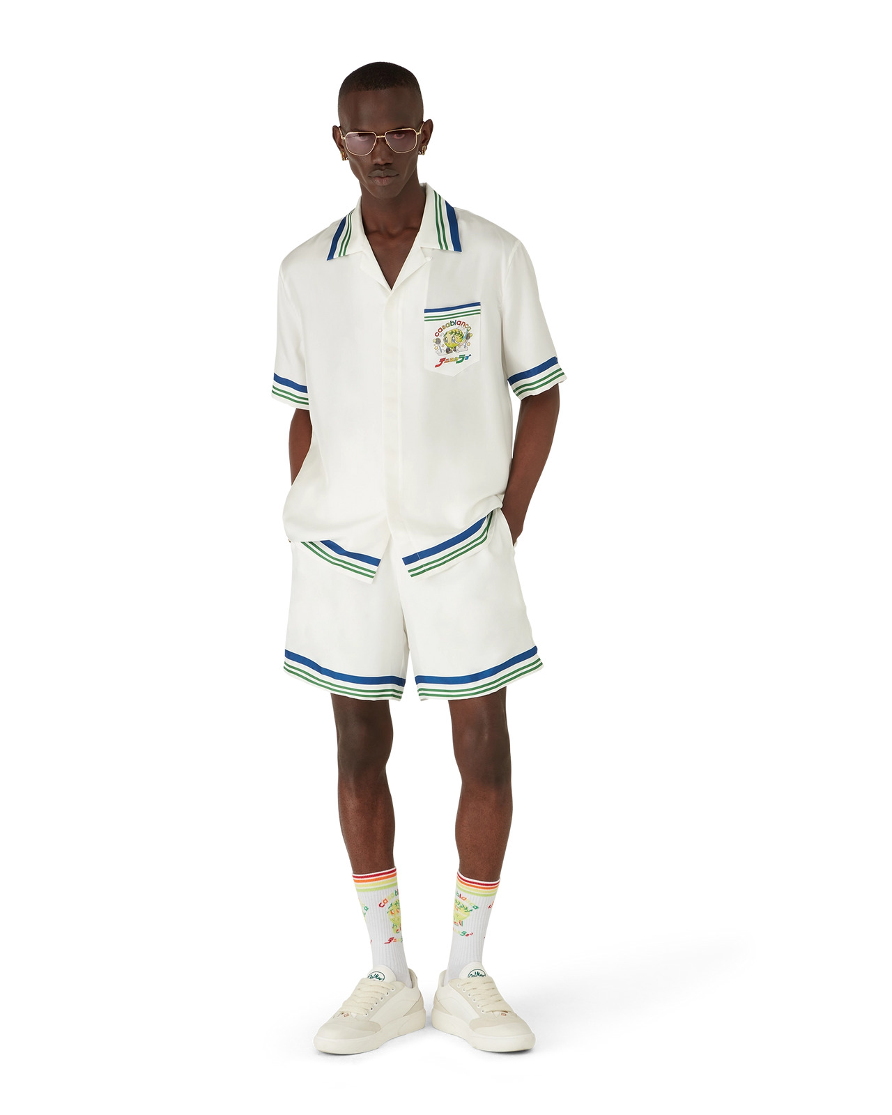 Tennis Club Icon Silk Twill Shorts | Casablanca Paris - 4