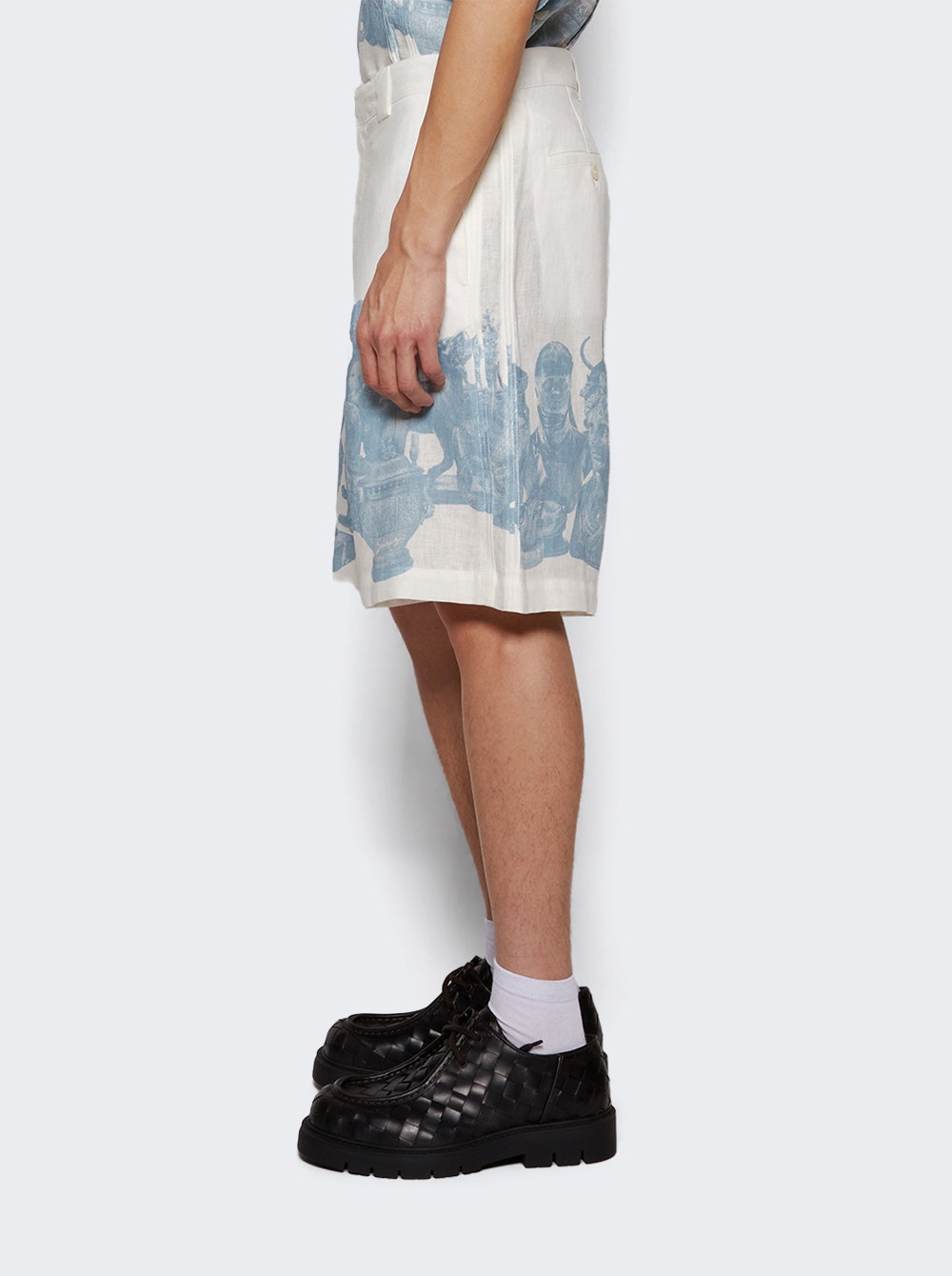 Bermuda Shorts Blue And White - 3