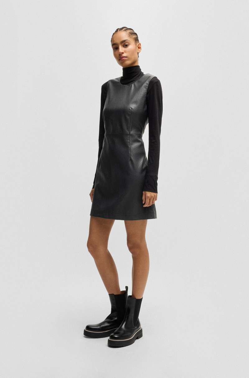 SHIFT DRESS IN SOFT FAUX LEATHER 3