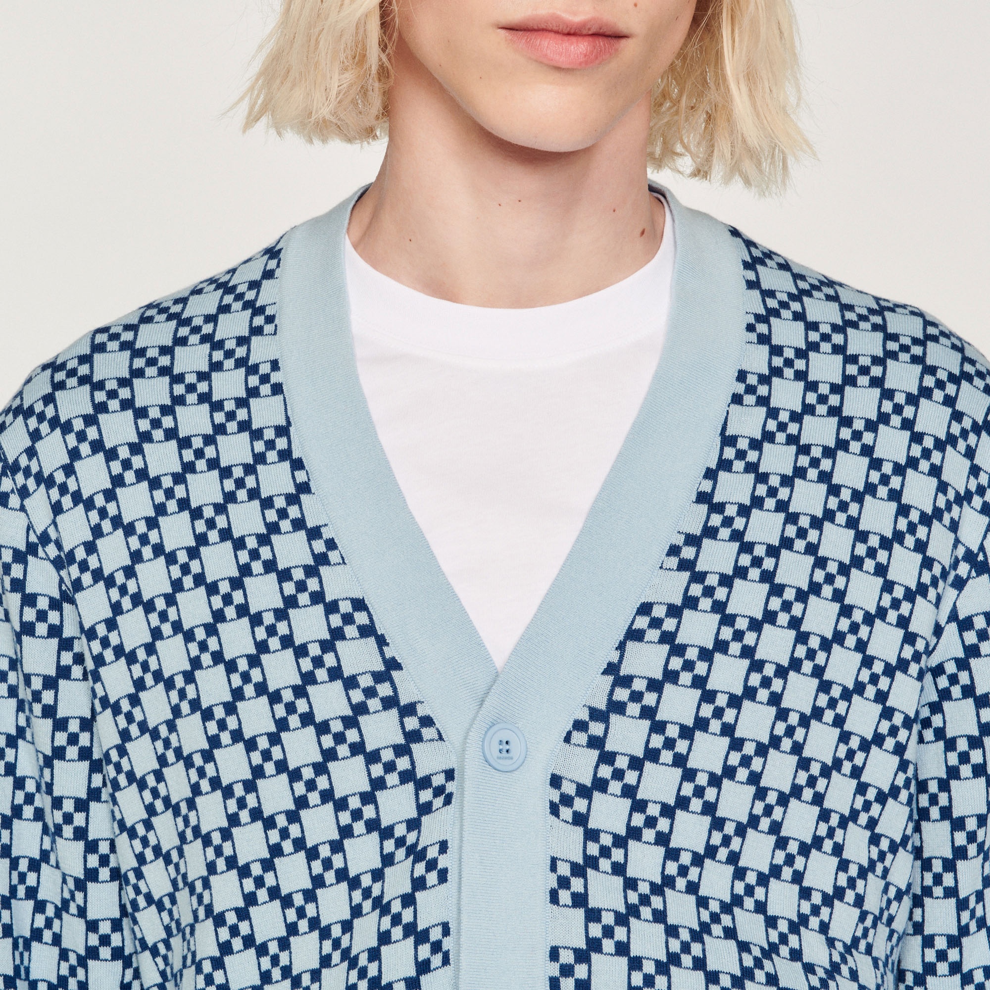 Square Cross jacquard cardigan - 3