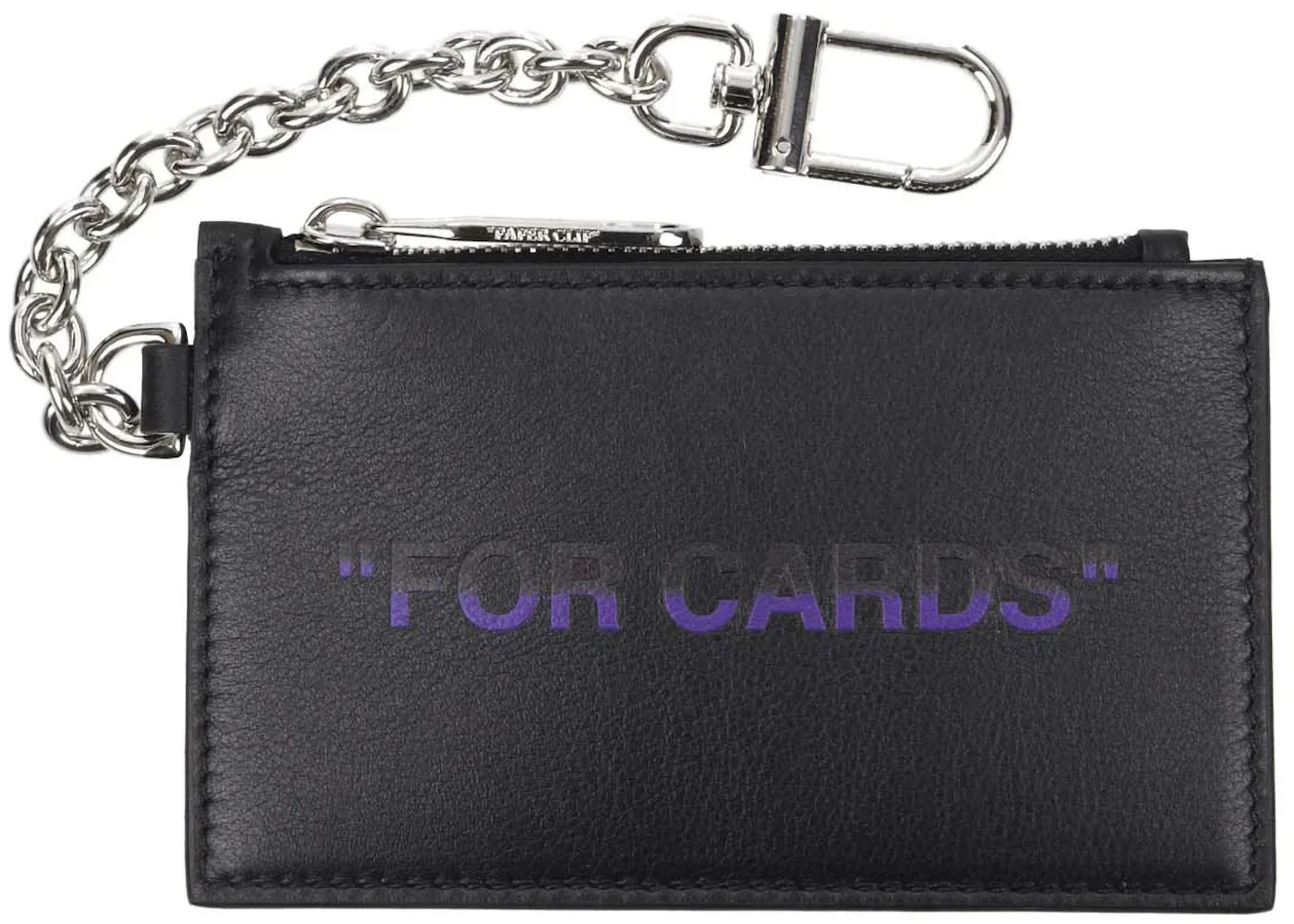 OFF-WHITE Card Case Quote Key Ring Black/Violet - 1