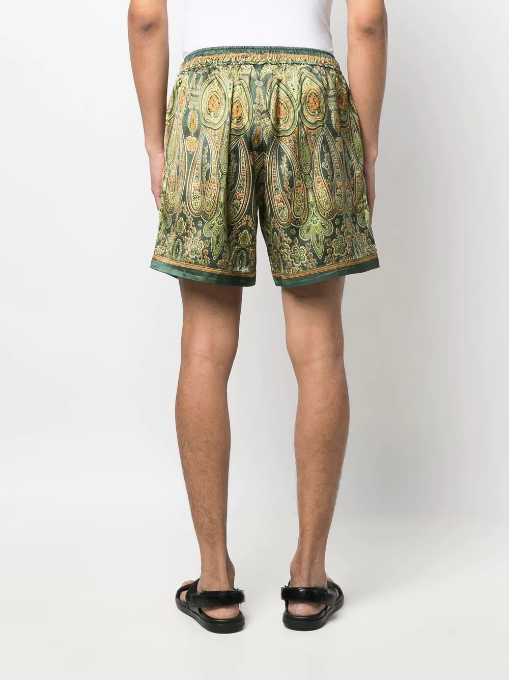 paisley-print drawstring shorts - 4