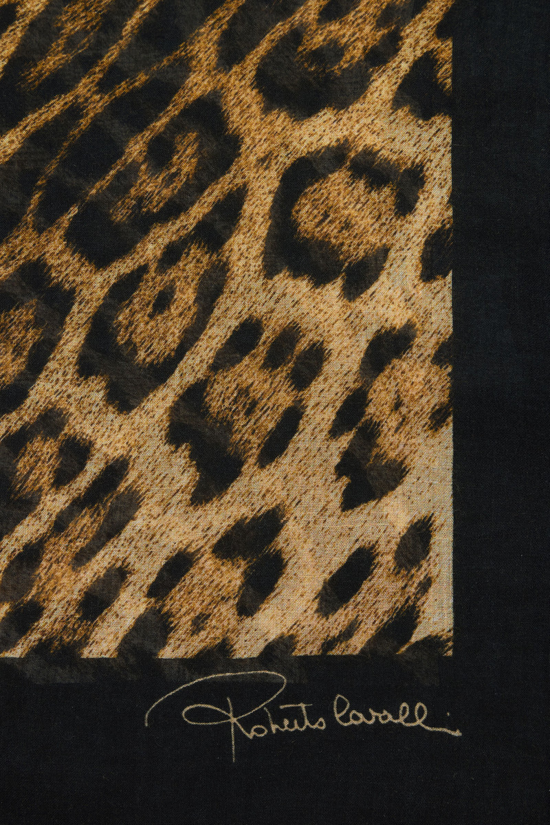 Roberto Cavalli Jaguar Print Modal Cashmere Scarf outlook