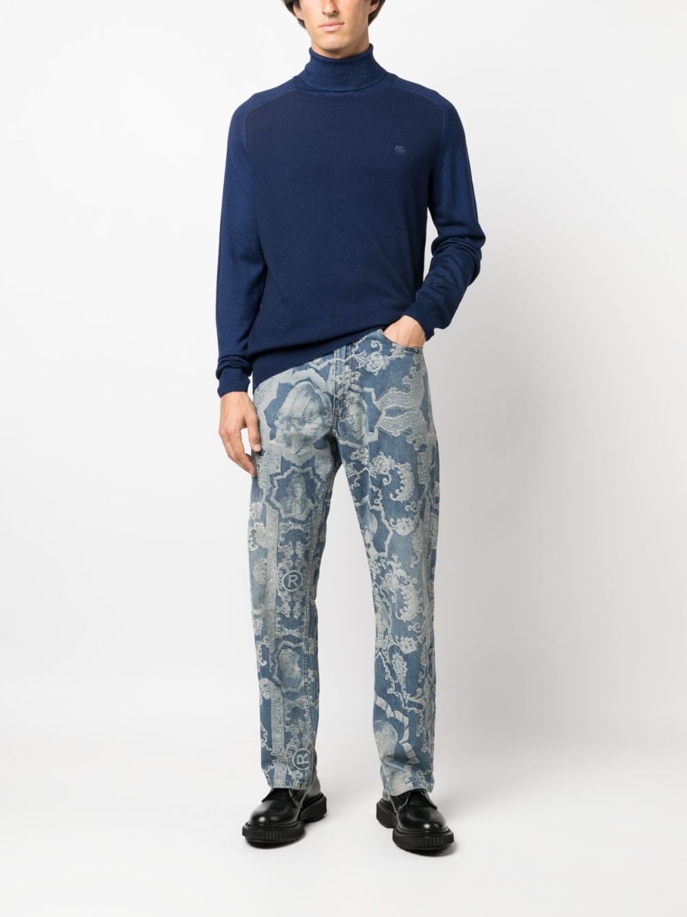 Pegaso-embroidered high-neck jumper - 2