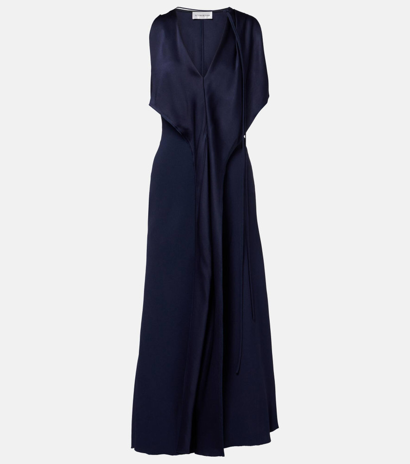 Draped satin midi dress 1