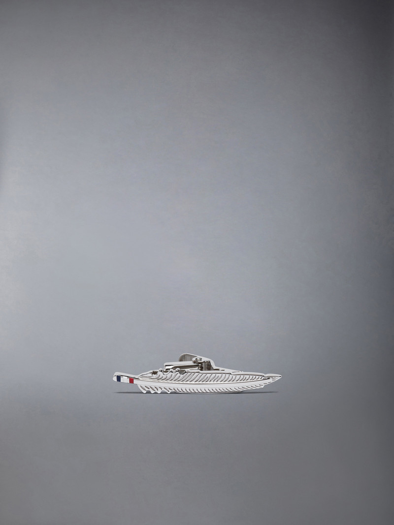 STERLING SILVER FEATHER TIE BAR 1