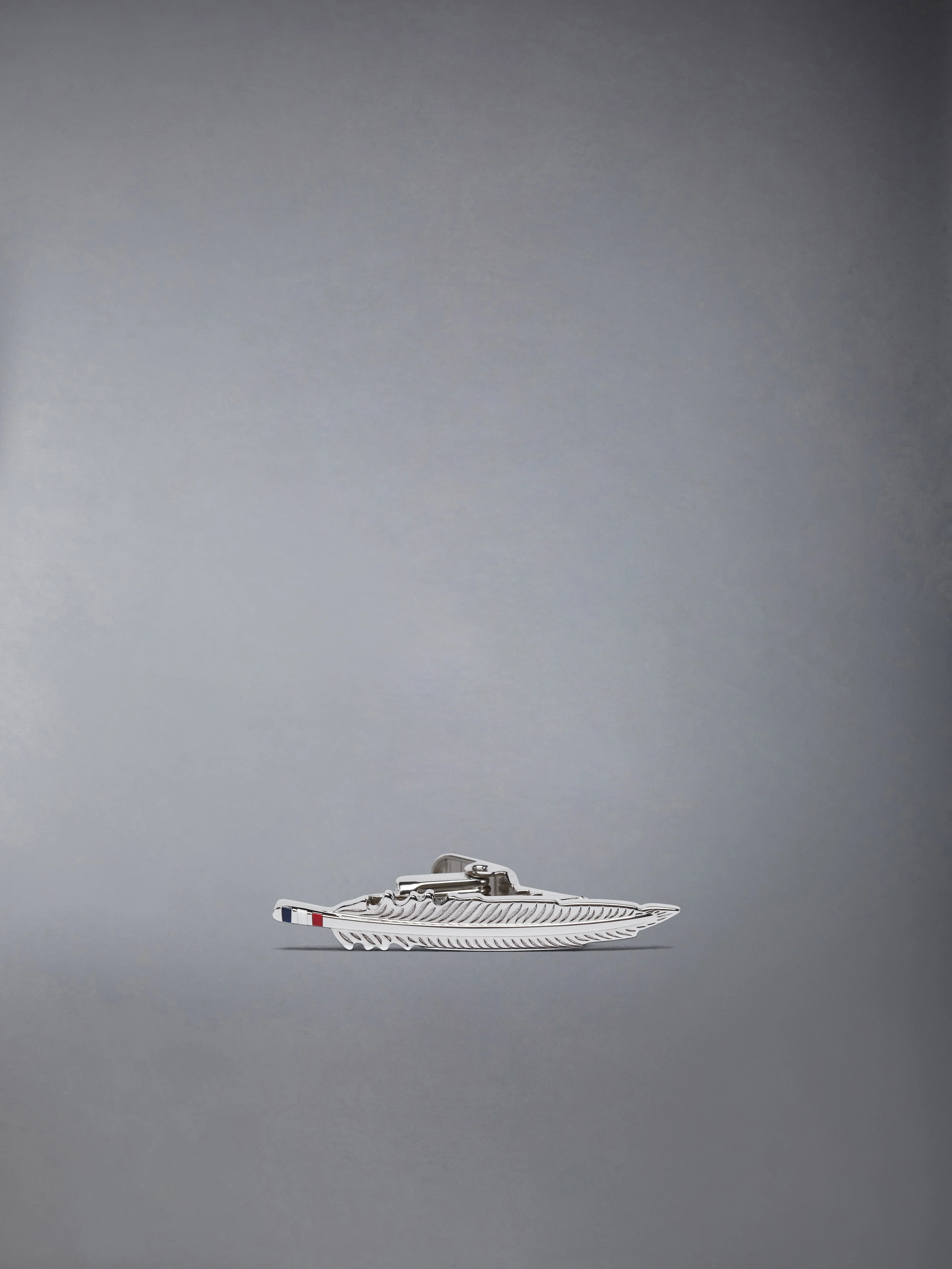 STERLING SILVER FEATHER TIE BAR - 1