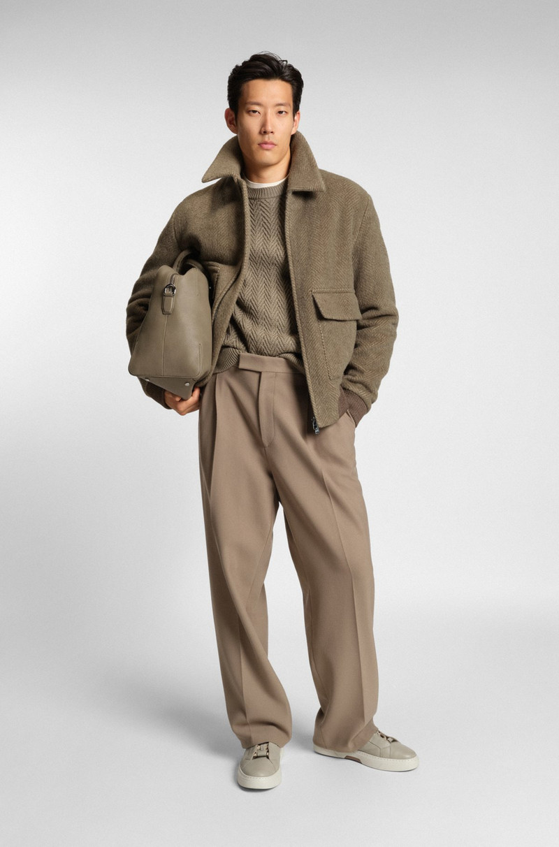 BOSS REGULAR-FIT JACKET IN A HERRINGBONE-PATTERNED ALPACA BLEND outlook