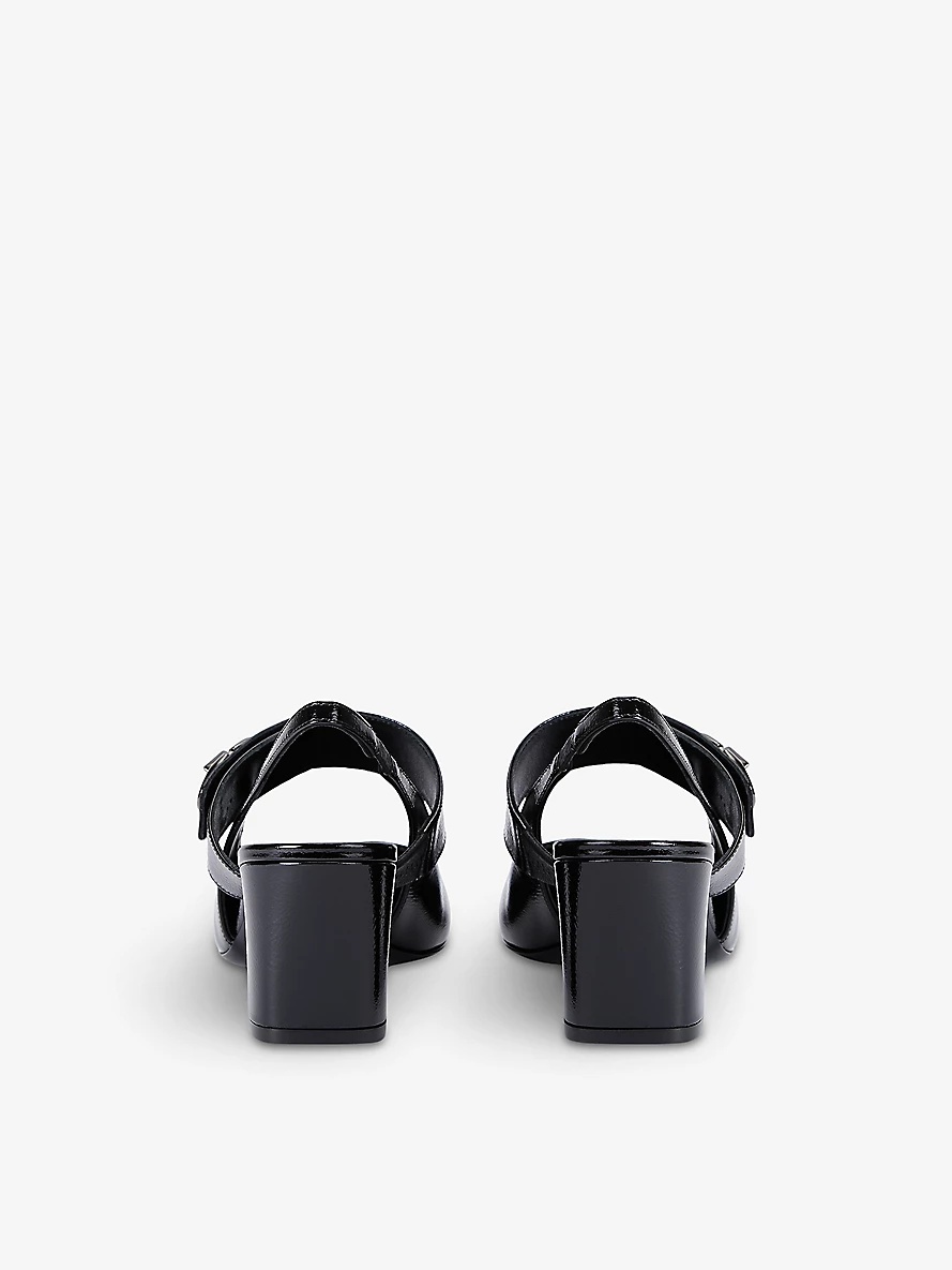 VLogo Locker patent-leather slingback courts - 4