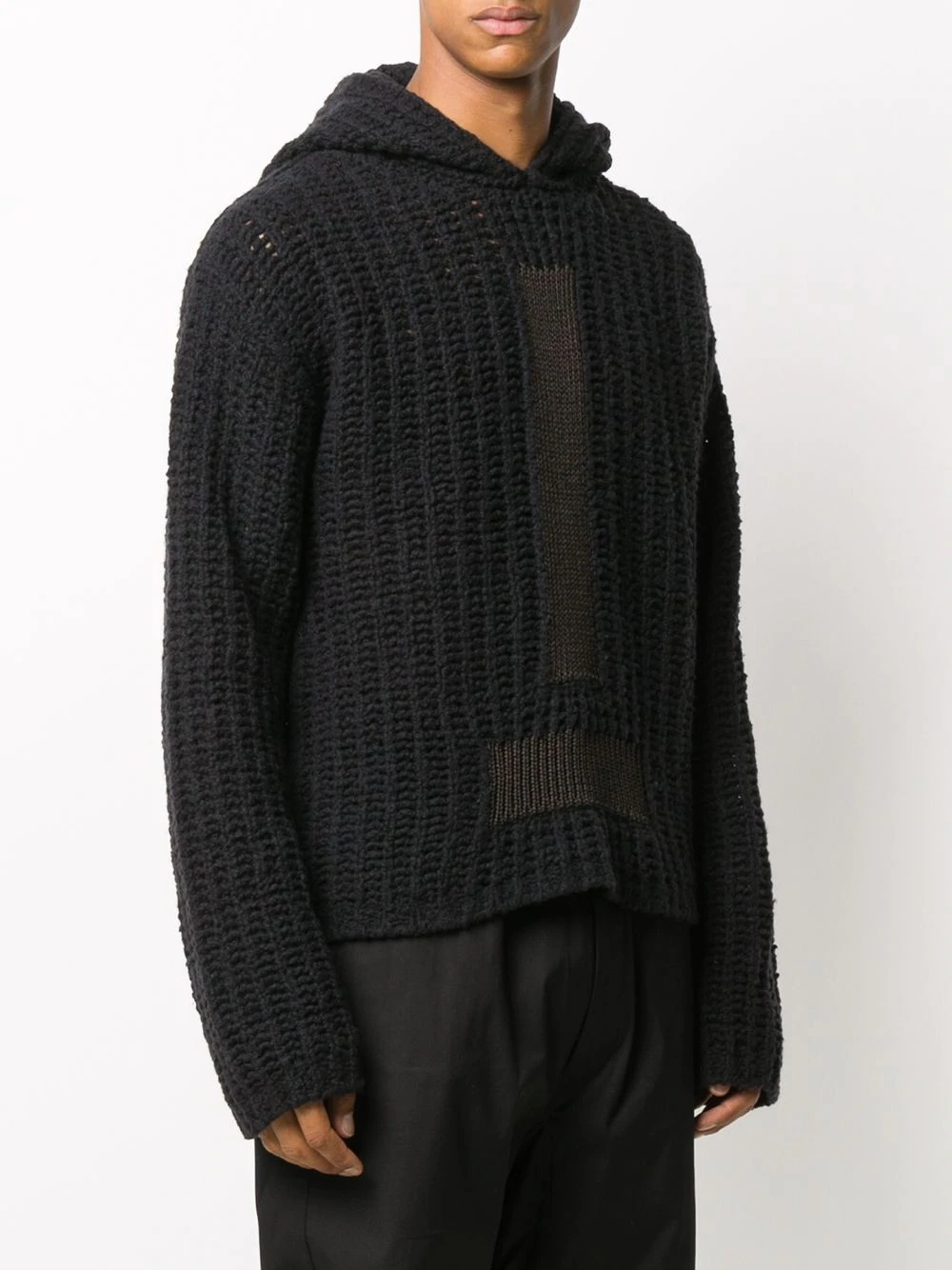 hooded chunky knit jumper - 3