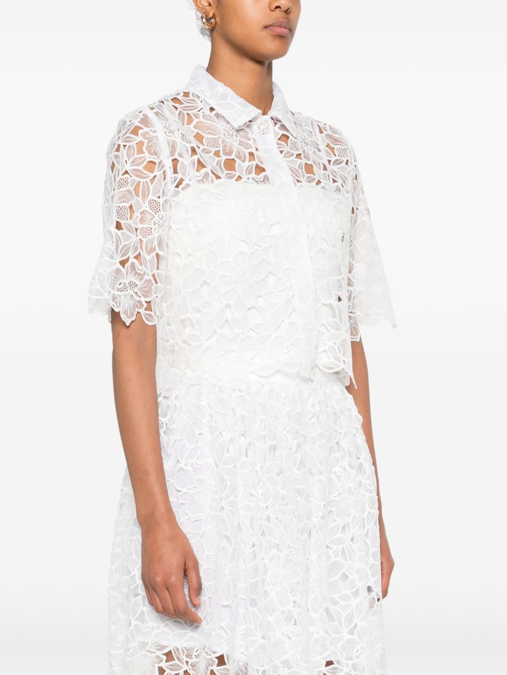 floral-lace shirt - 3