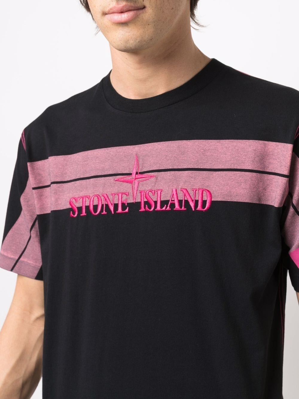 logo-embroidered striped T-shirt - 5