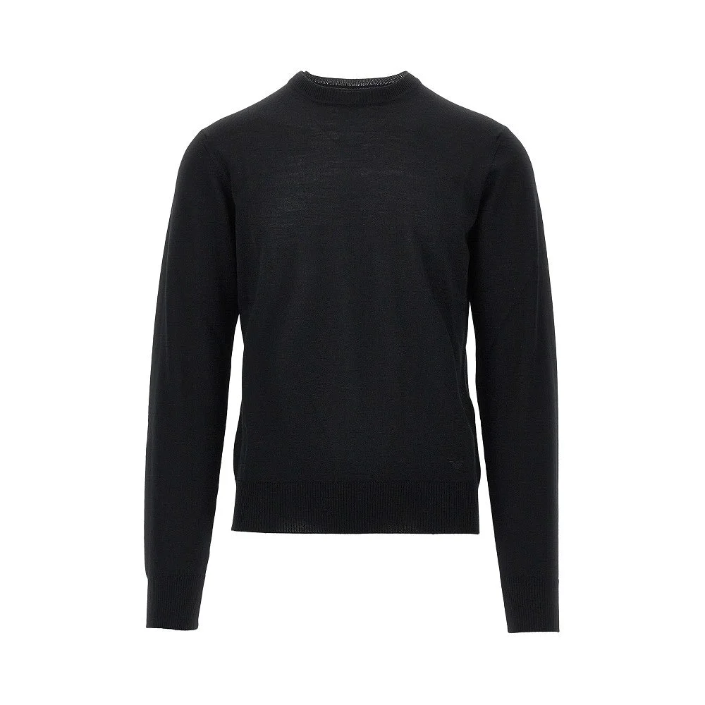 VIRGIN WOOL SWEATER WITH EAGLE EMBROIDERY - 1