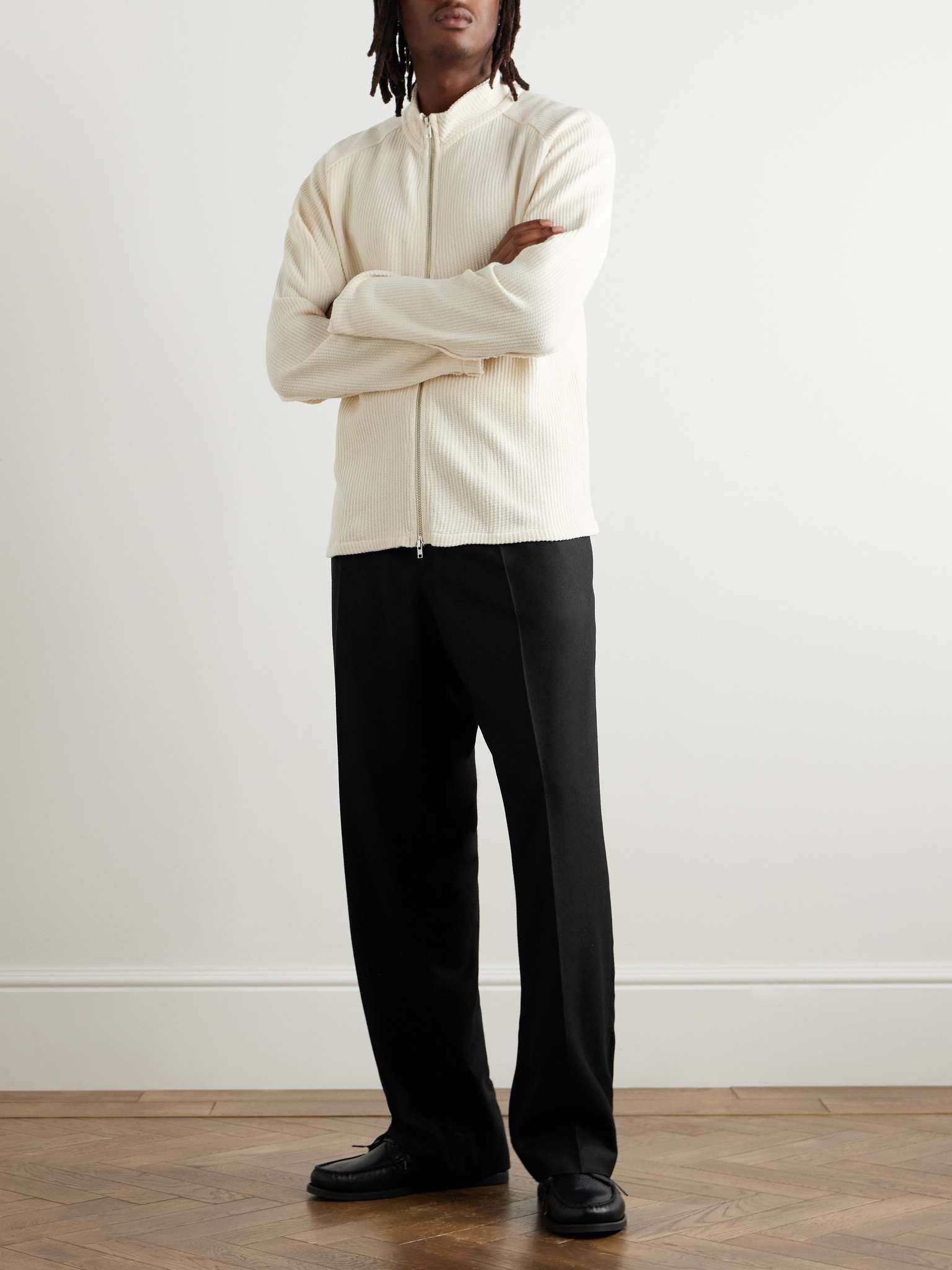 Wide-Leg Pleated Wool-Twill Trousers - 2