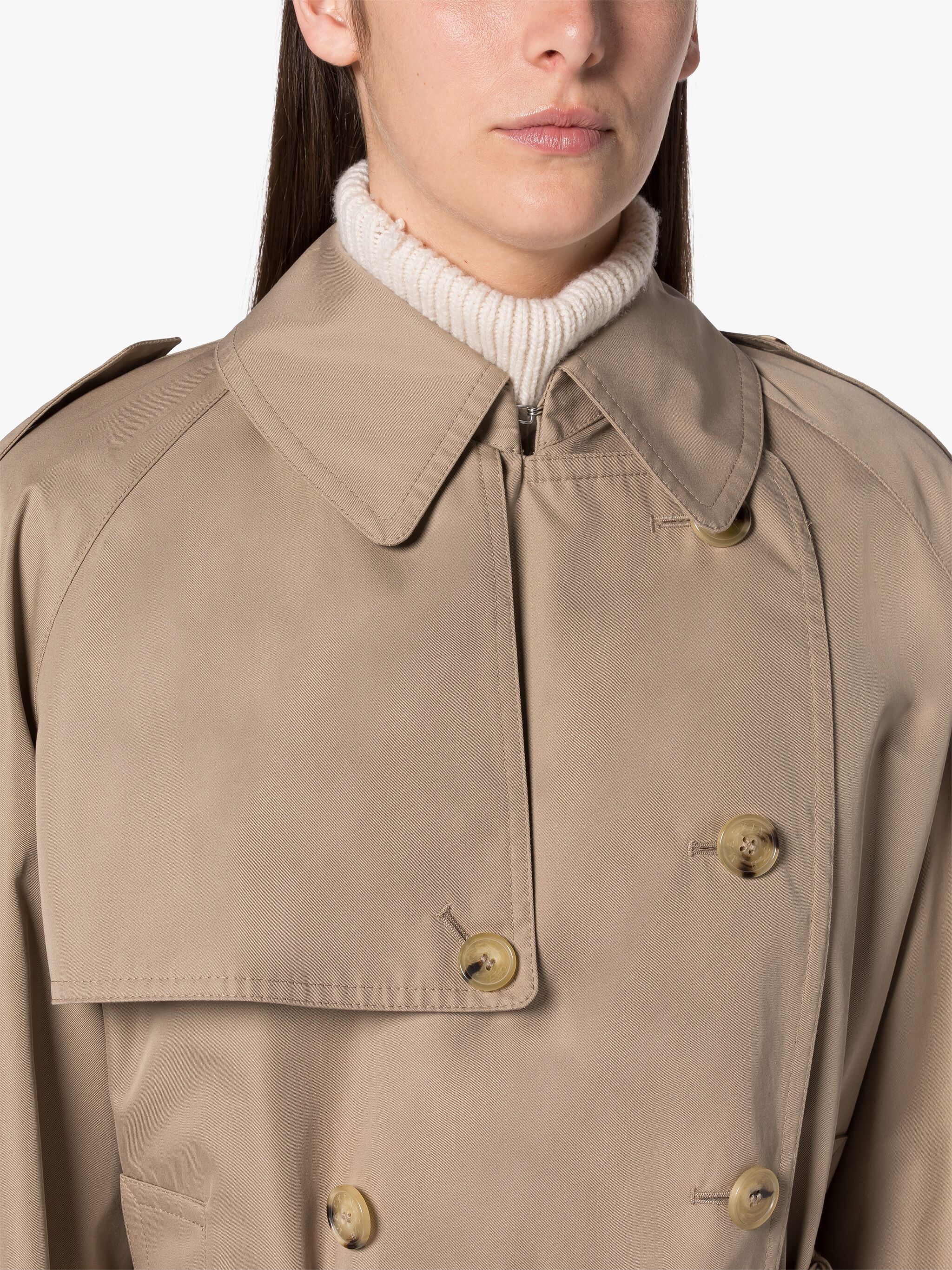 JAMIE SAND GABARDINE COTTON TRENCH COAT - 5
