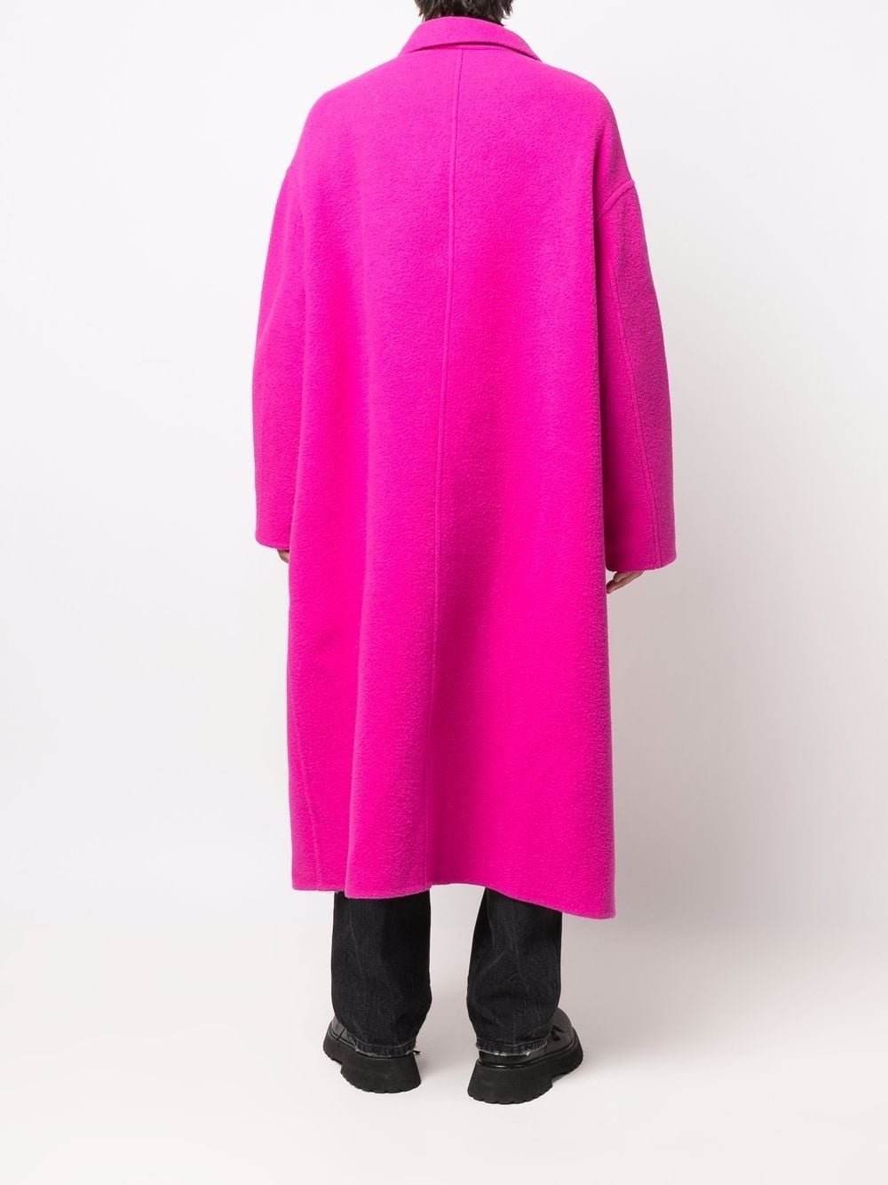 oversize wool single-breasted coat - 5