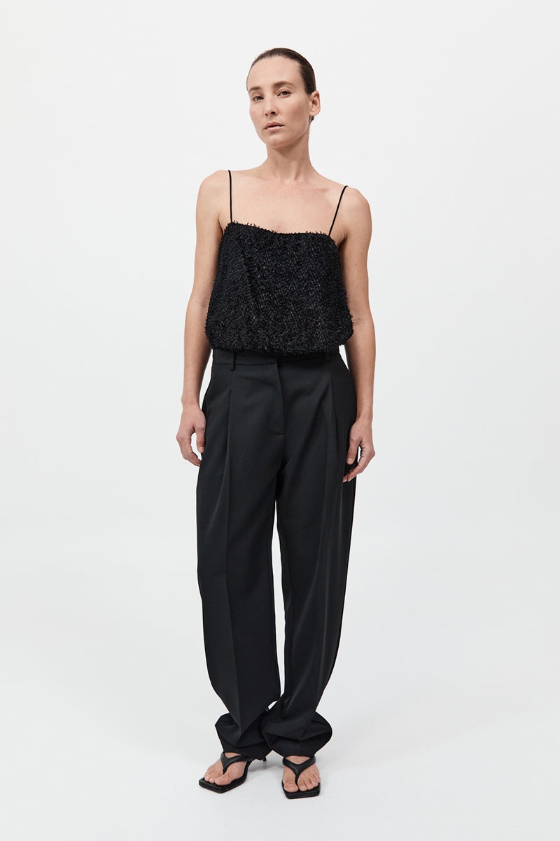 Tailored Pleat Pants - Black - 2