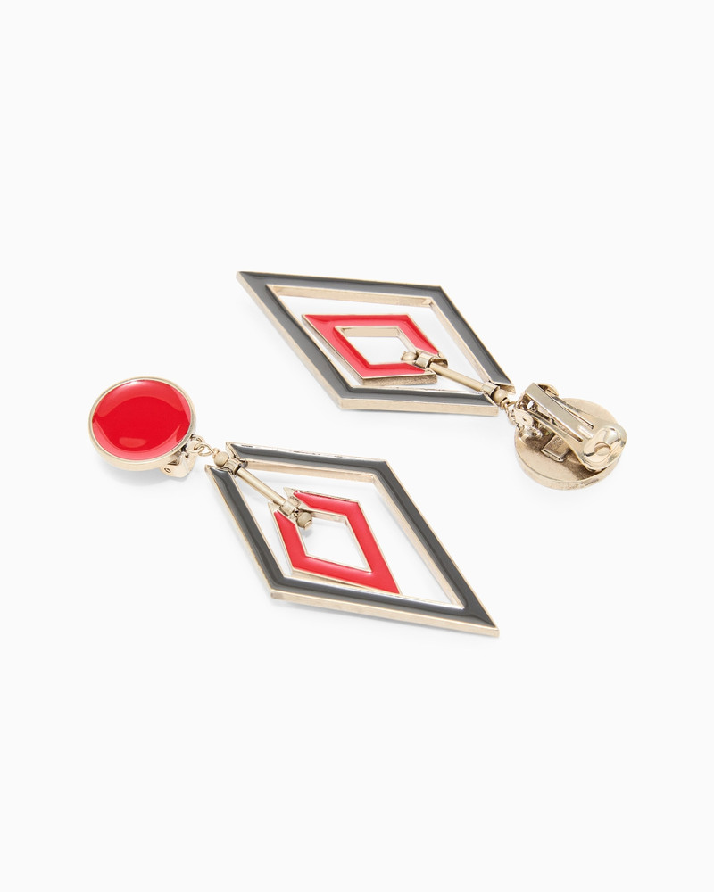 GIORGIO ARMANI CLIP-ON ENAMELLED METAL PENDANT EARRINGS outlook