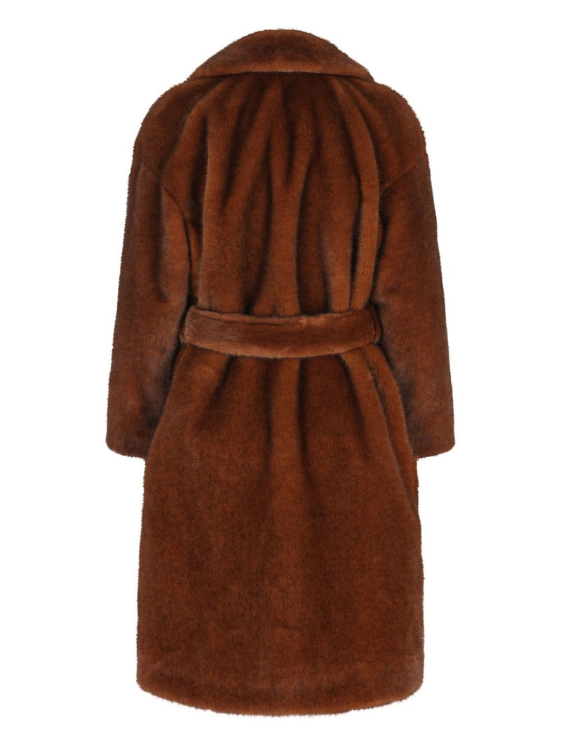 Herno faux-fur belted coat outlook