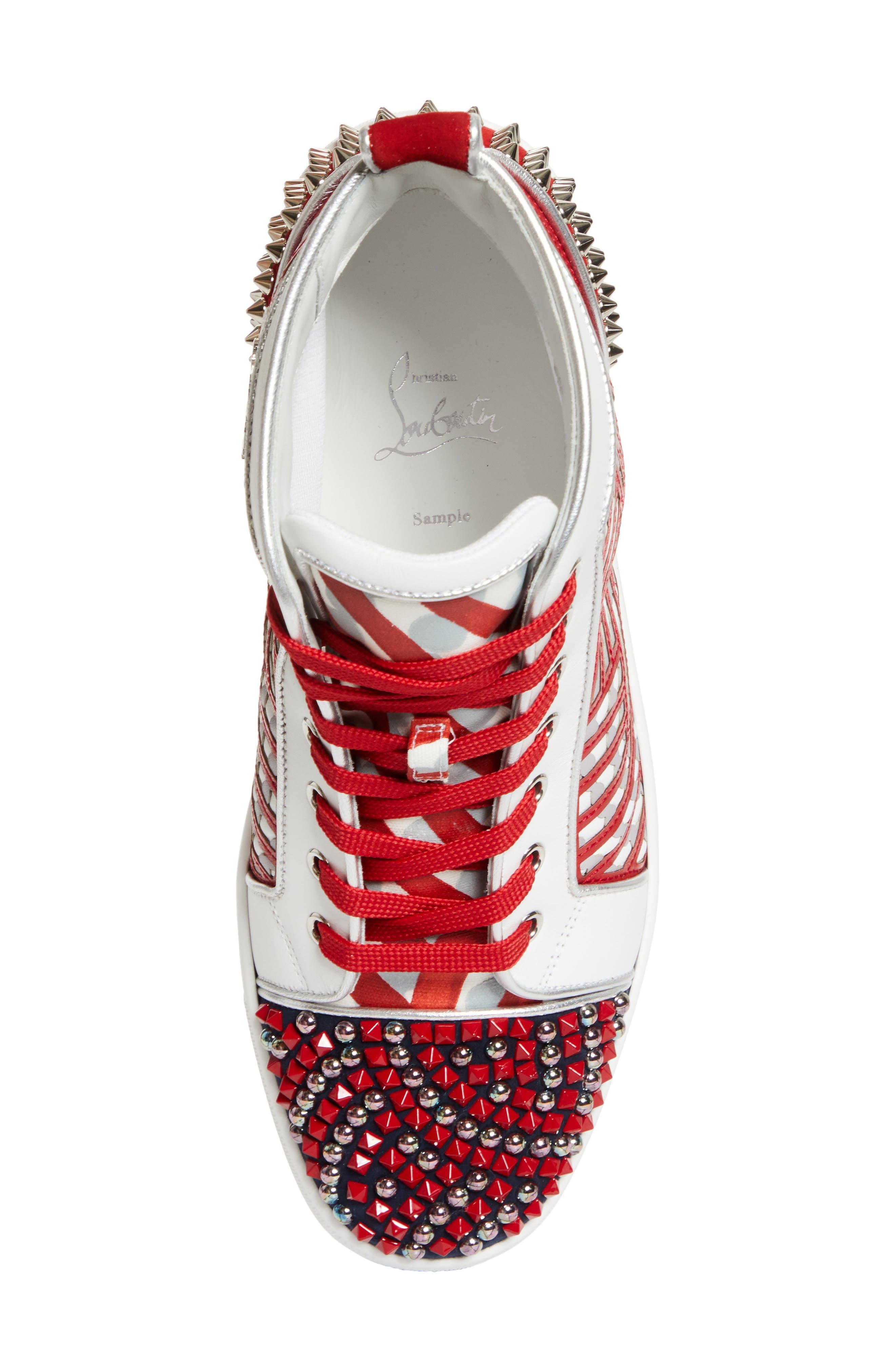 Christian Louboutin Louis No Limit Embellished High Top Sneaker in Version Multi Loubi at Nordstrom - 5