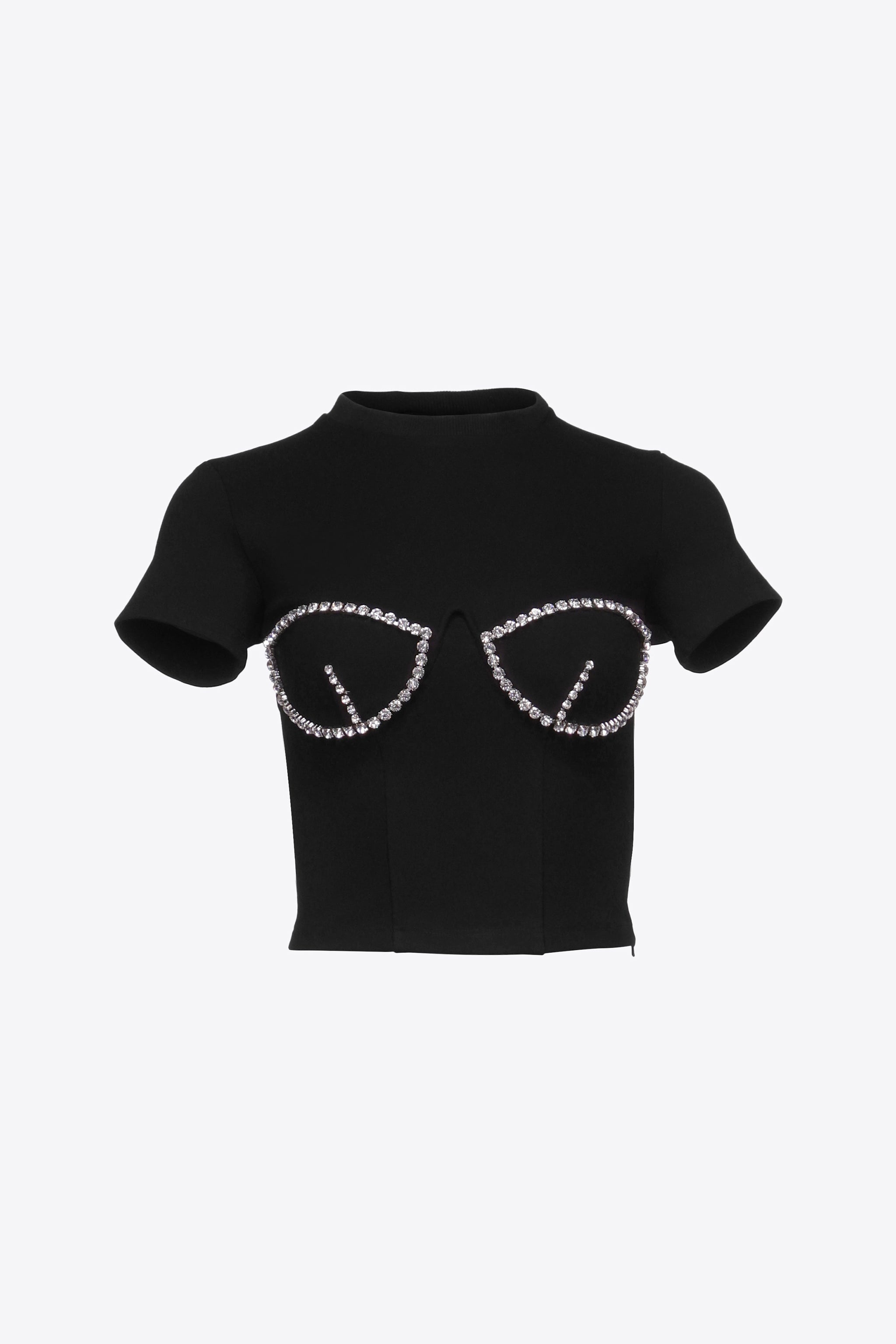 CRYSTAL BUSTIER CUP T-SHIRT - 1