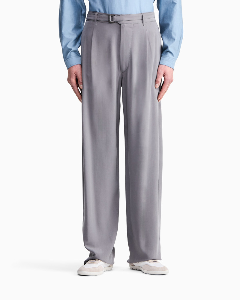 SILK AND LINEN SINGLE-PLEAT TROUSERS 3