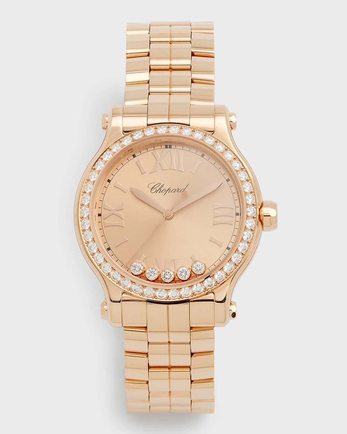 Happy Sport 33mm 18K Rose Gold Diamond Watch - 1