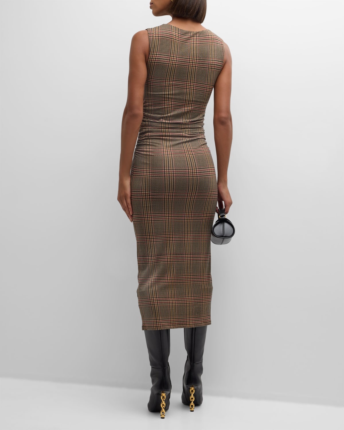 Charissa Plaid Bodycon Midi Dress - 4