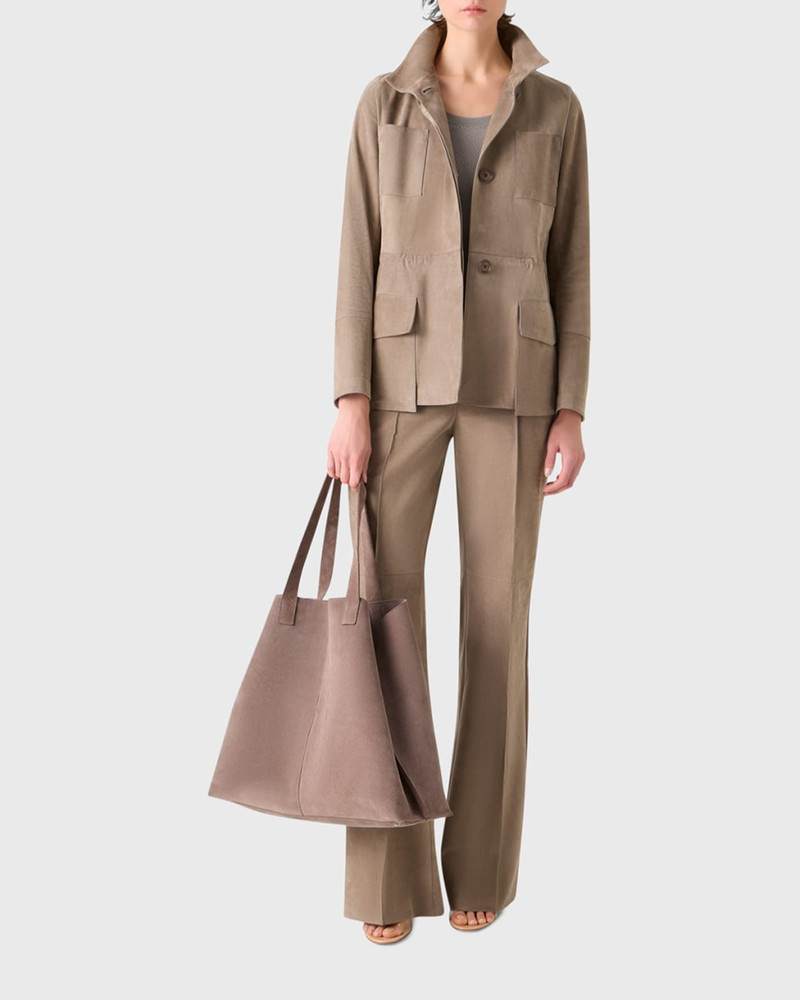 AKRIS Chianti Suede Utility Jacket outlook