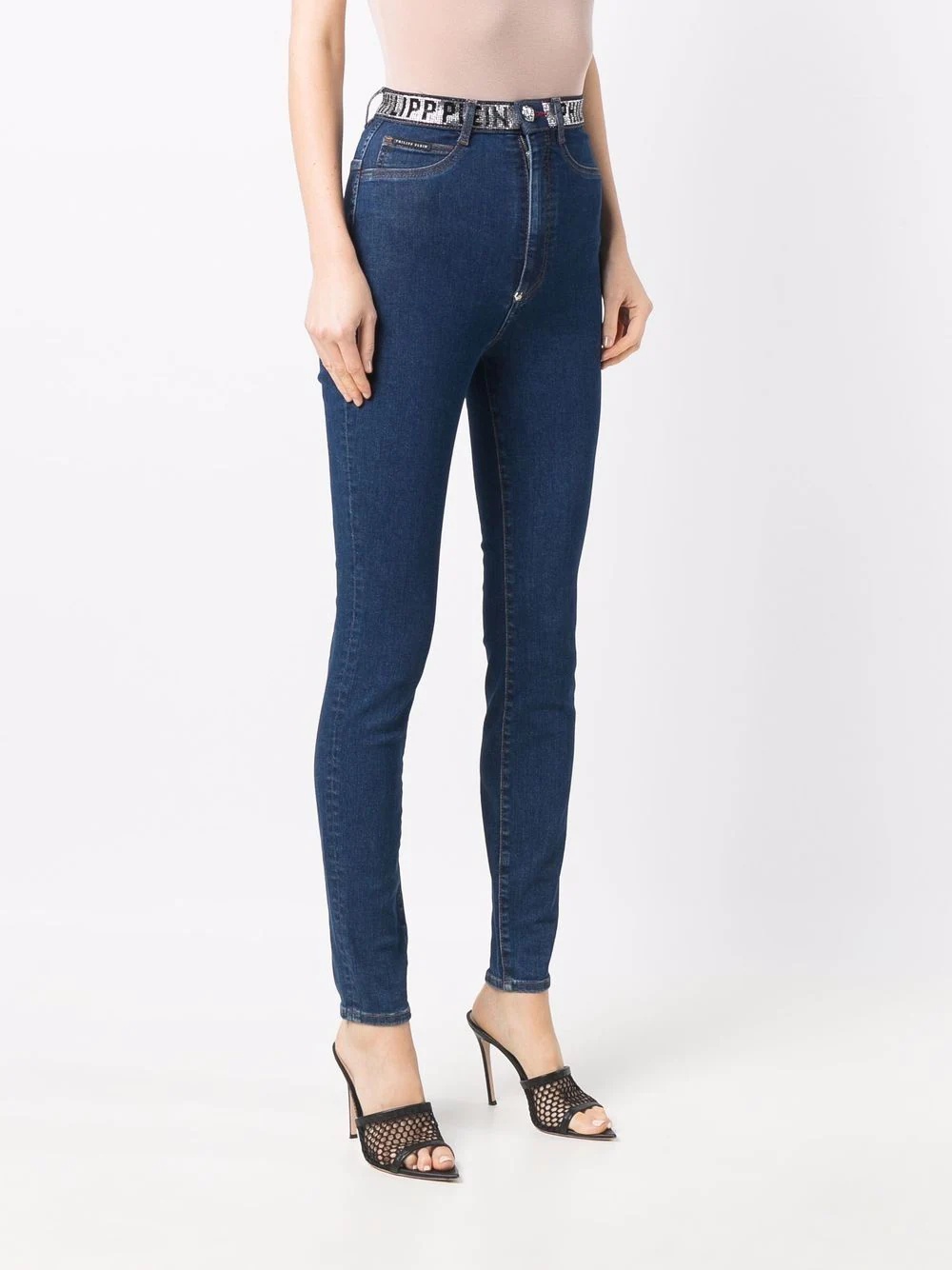 logo-embellished skinny-leg jeans - 3